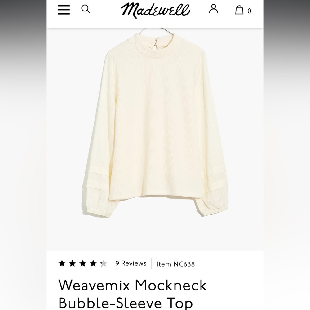 Madewell Weavemix Bubble Sleeve Top